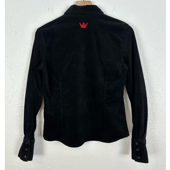 Harley Davidson Women's Dragon Embroidered Corduroy Button Down Shirt M - Picture 2 of 3